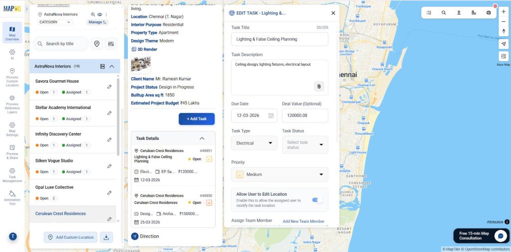 Editing taks for Interior Design Site Visits