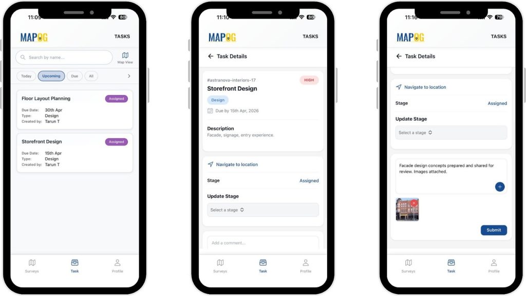 Assignees tasks MAPOG Contributor App. 
