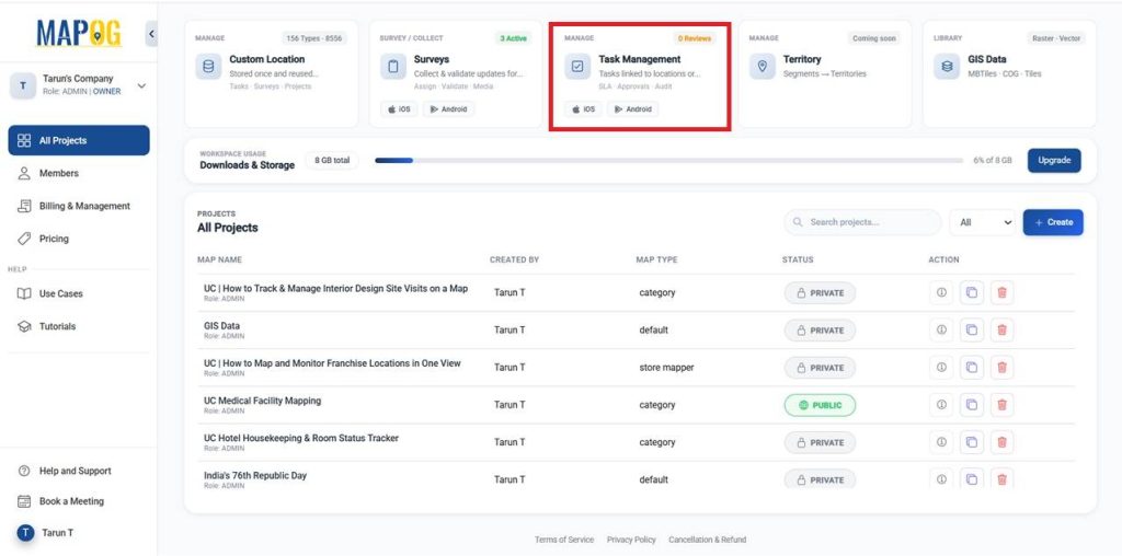Task Management Workflow of Interior Design Site Visits