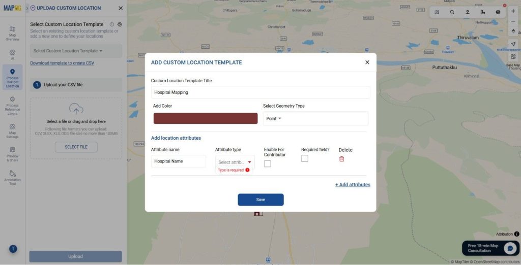 Add Custom Location Template, How to Map Hospitals