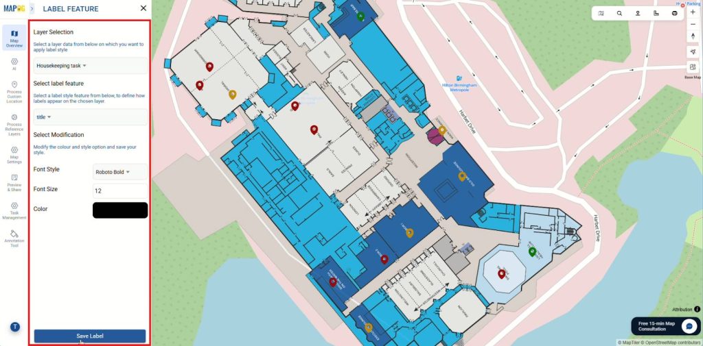 Add labels to manage housekeeping tasks by location name and details