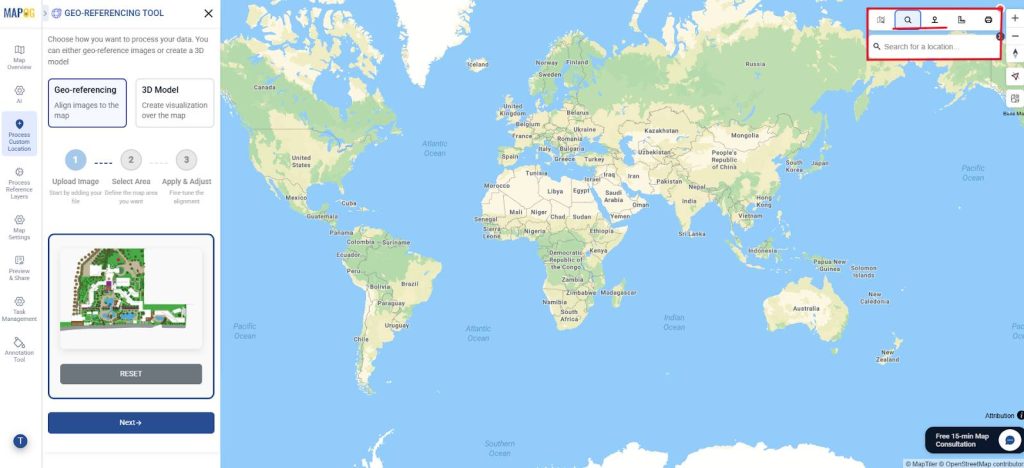 Geo-referencing: Upload the picture