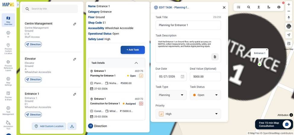 add multiple task in one location