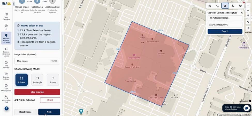 choose drawing method & draw poly points