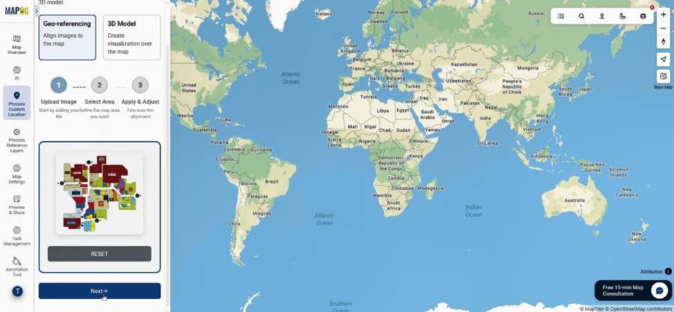 Upload mall layout base map