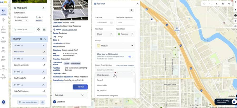 assign member & save task