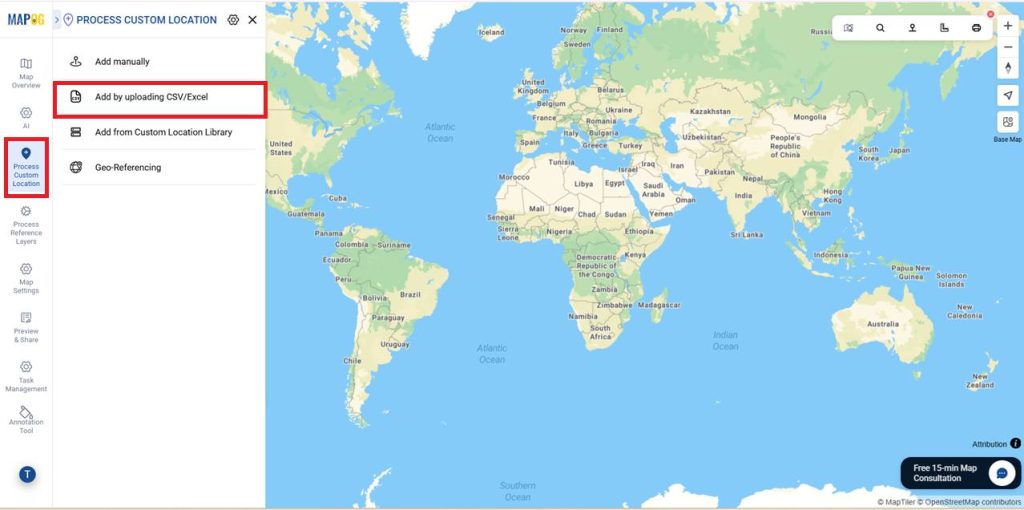 Add by uploading CSV/Excel.