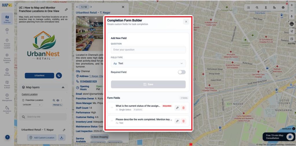 Choose field types like text, select, or image 