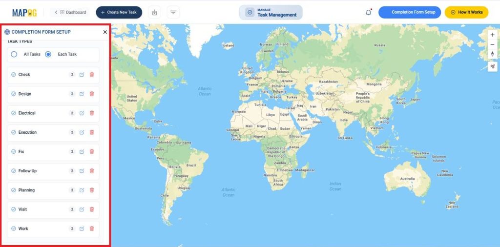Adding task questions for Interior Design Site Visits