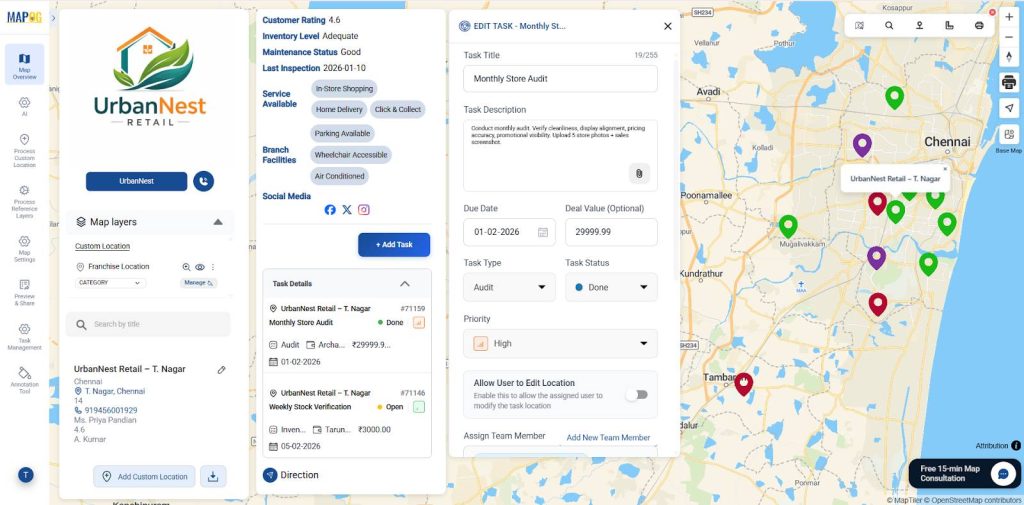 view Map and Monitor Franchise Locations
