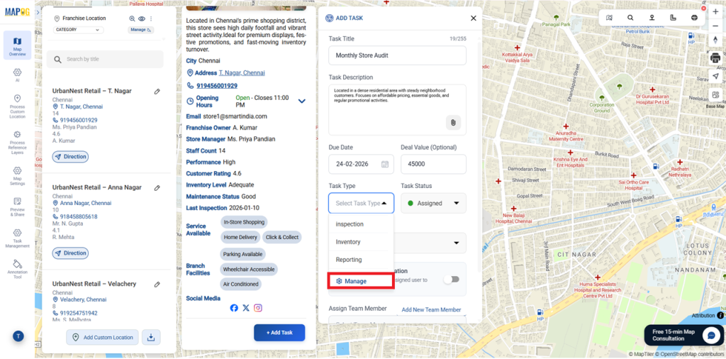  select the Task Type