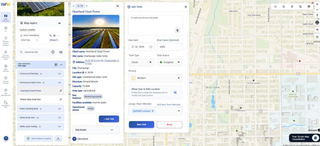 Assign tasks to location