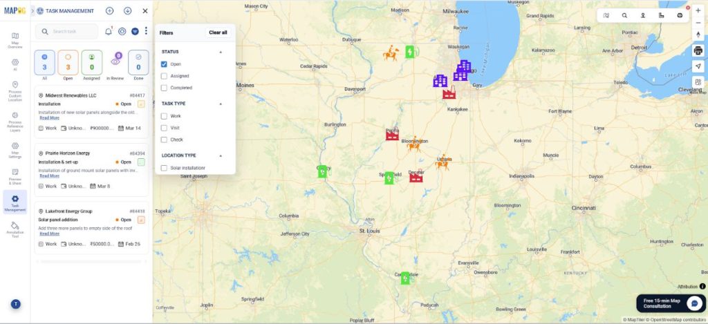 Filter tasks by status