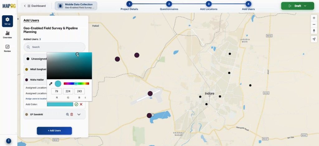 use color to differentiate