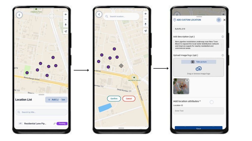 Add new custom location on map using mapog contributor app