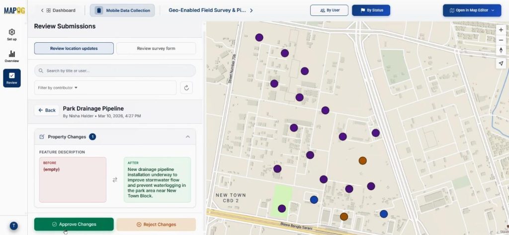 review location & approve changes
