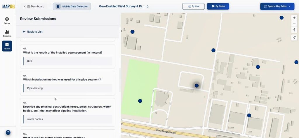 review Conduct Builder Field Surveys Data