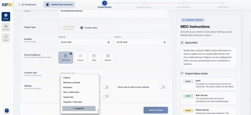 create new location type