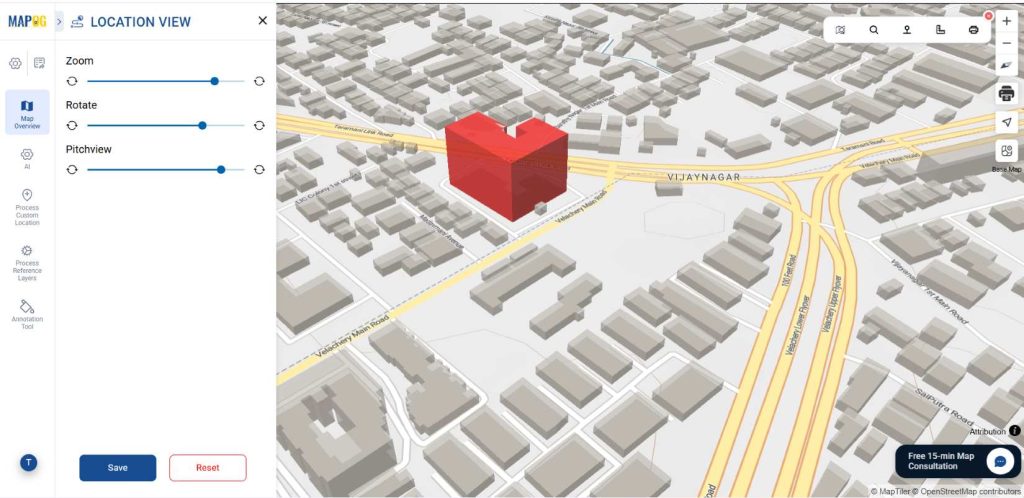 set the zoom rotate and pitch view.