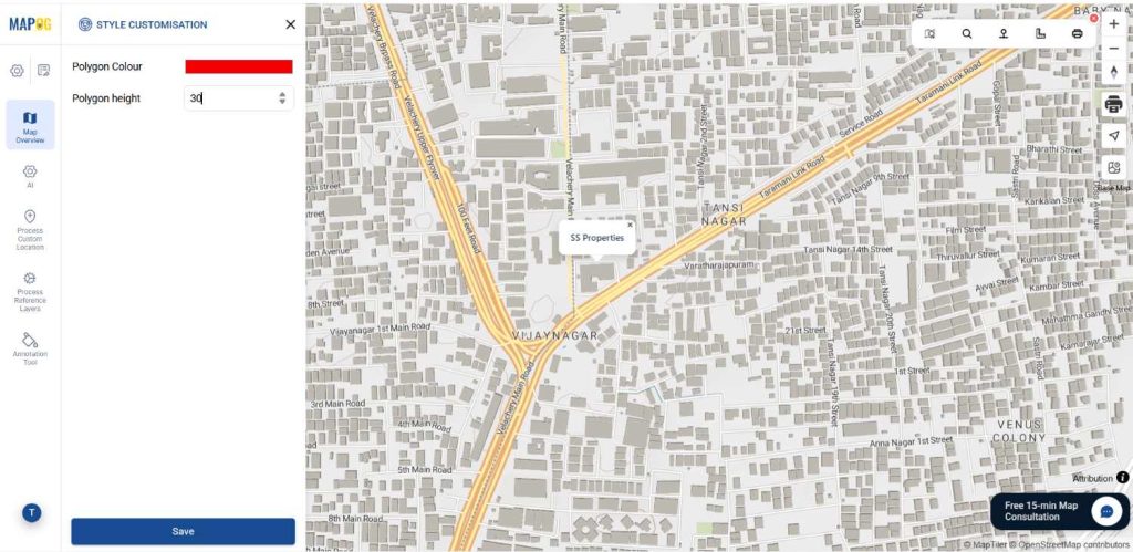 set the colour and height