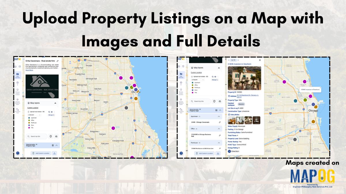 upload property listings on a map