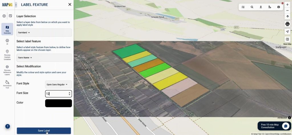 add labels to all farm lands