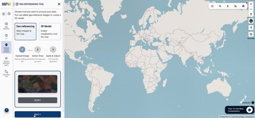 upload satellite image