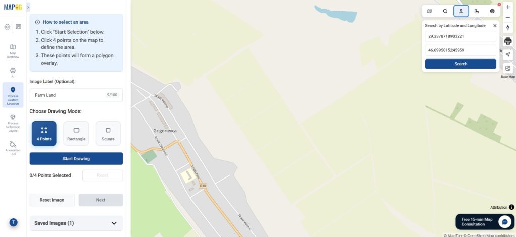 search for real world location by coordinates