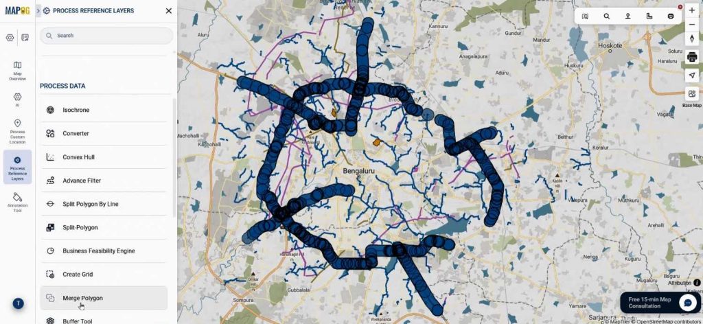 use merge polygon tool