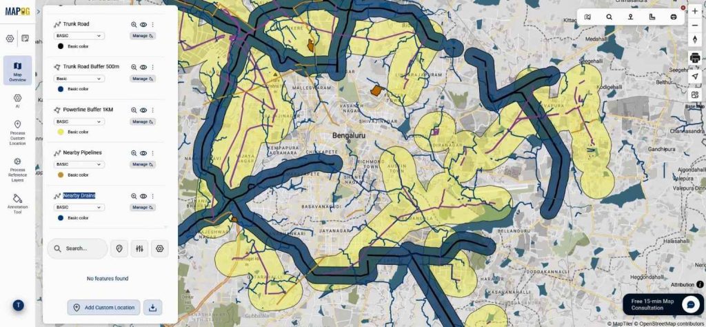 extract near by drains for Real Estate Site Planning