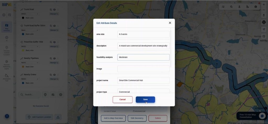 moderate feasibility status declare heavy costing for Real Estate Site Planning