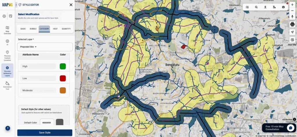 provide suitable colors to them for Real Estate Site Planning