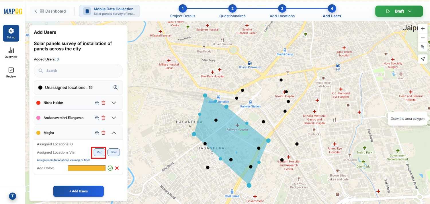 Assigning locations to the members