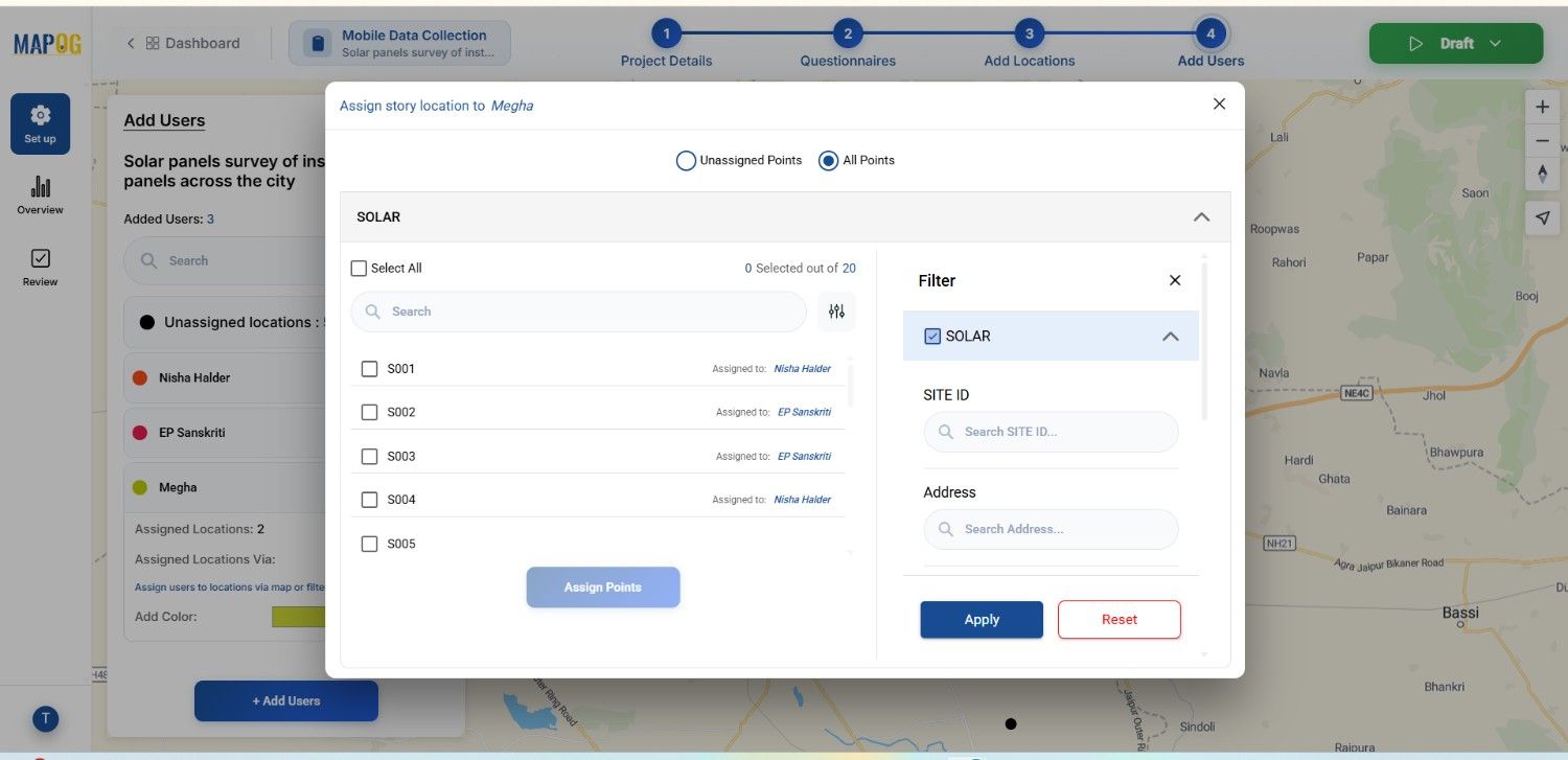 filtering data to conduct sular site surveys