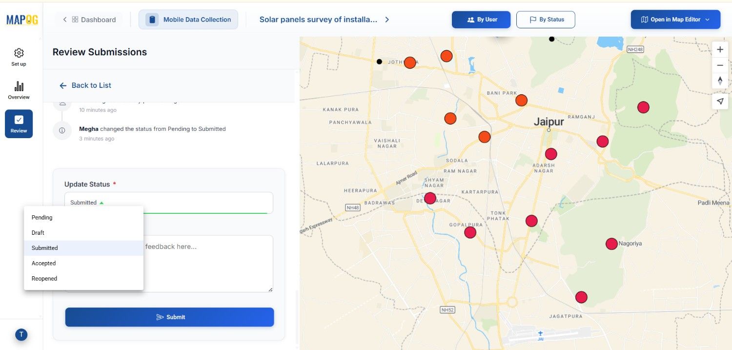 assigning , reopening or accepting form to Conduct solar site surveys