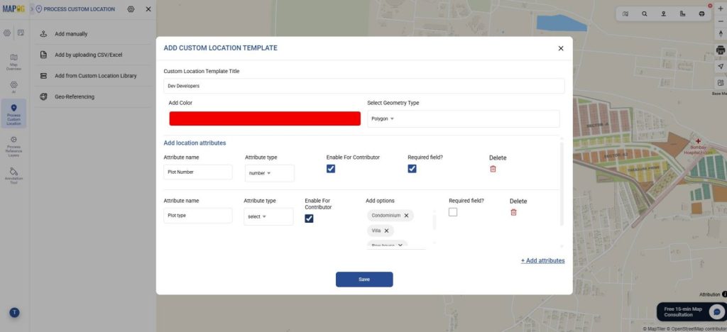 Add custom location template
