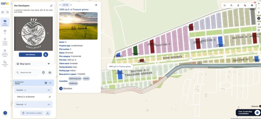A Colony Base Map with Individual Plots as Polygons