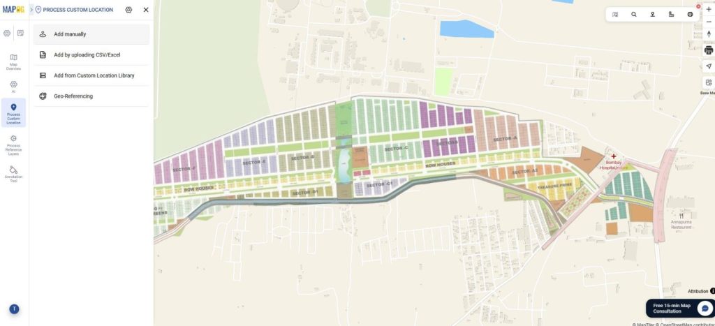 Add locations manually on map