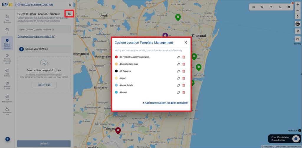 Custom Location Template Management