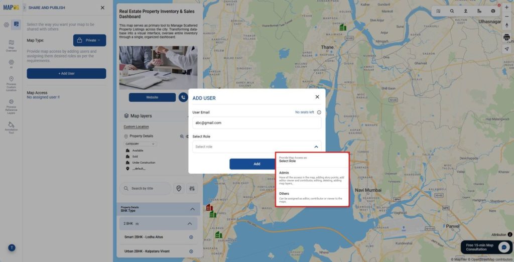 Adding user and assigning roles for team collaboration