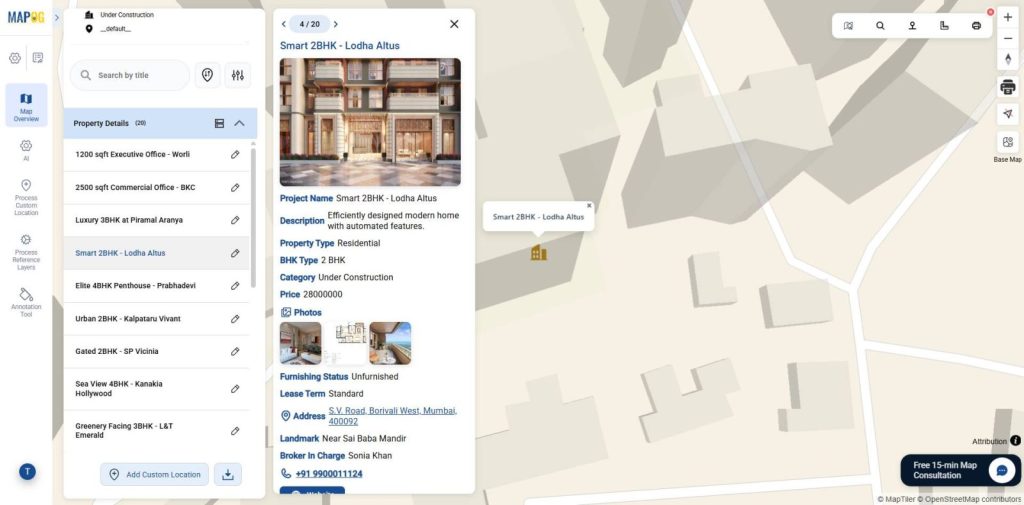 viewing exisitng map  for Manage Site Visits
