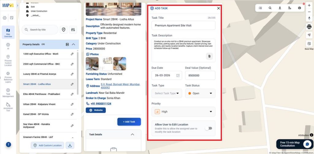 Adding title and details for Manage Site Visits
