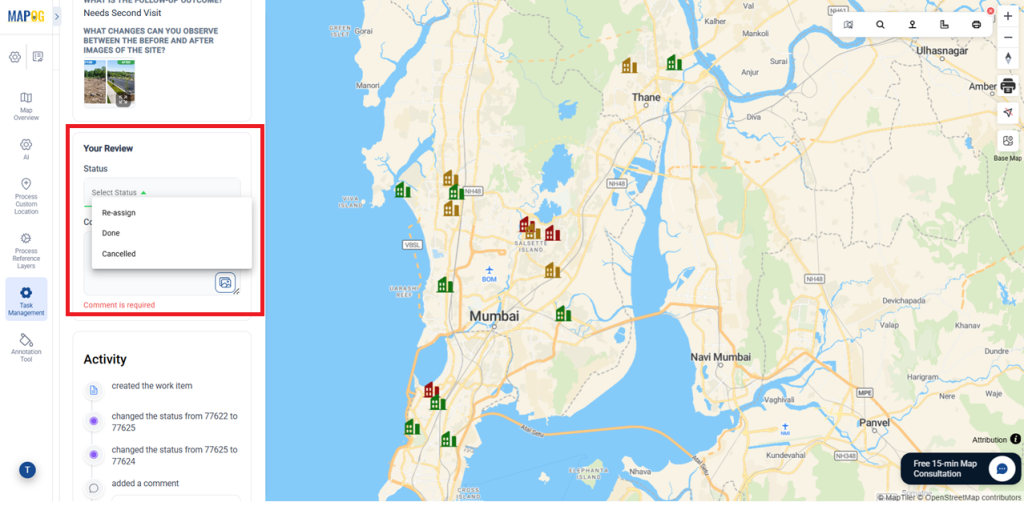 Review and Approval for Manage Site Visits