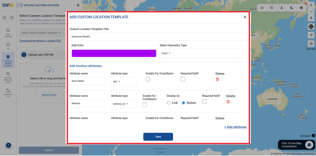 Adding attributes and type 