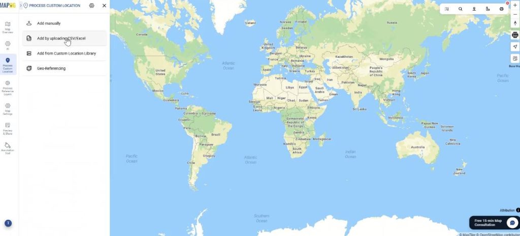 Add by uploading csv/excel