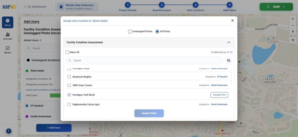 assign points using filters