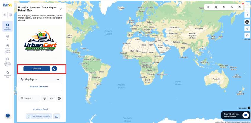 Website link and call button