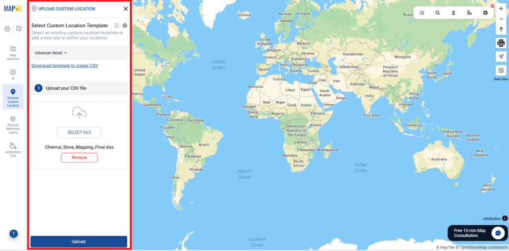 updating template and CSV file 