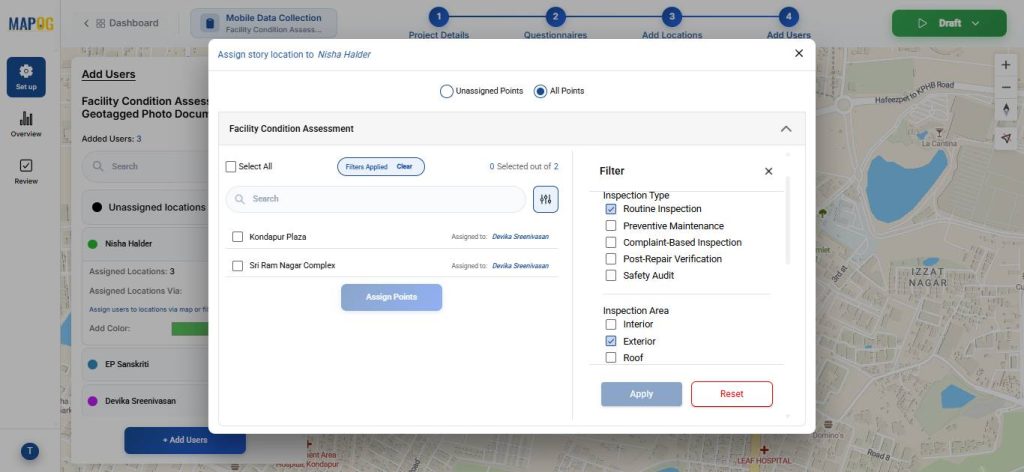 use filters to categorise or streamline points