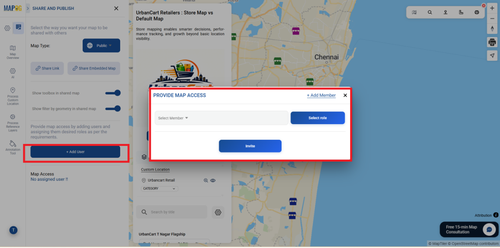 Adding users to share for Store Map vs Default